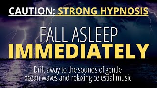 Sleep Hypnosis To Fall Asleep Fast Strong  Sound of Waves and Sleep Music  Black Screen [upl. by Maximilianus]