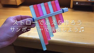 【理科自由研究】休校中にやってみよう！！ストローで笛を作ろう！サンポーニャ作り♪ [upl. by Ahsan]