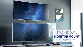 STANDV200T Dual Ultrawide Vertical Monitor Desk Mount with Arms by VIVO [upl. by Levram]