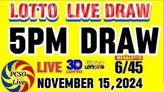 PCSO LOTTO 5PM LIVE DRAW TODAY NOVEMBER 152024 [upl. by Ytsirhk]