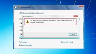 El disco seleccionado tiene el estilo de partición GPT SOLUCIONADO [upl. by Aicatsue]