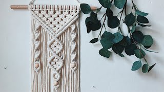 Macrame wall hanging tutorial  Easy beginner DIY [upl. by Shaylyn630]