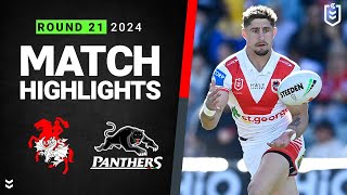 NRL 2024  Dragons v Panthers  Match Highlights [upl. by Natsreik]