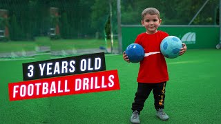 3 years old Football drills  Change direction and Passing [upl. by Ruperto]