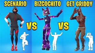 BIZCOCHITO vs SCENARIO vs GET GRIDDY  Fortnite Dance Battle [upl. by Sotsirhc]