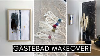 Gästetoilette MAKEOVER  4 DIY amp Dekoideen für ein kleines Badezimmer zB Handtücher besticken [upl. by Vivianna]