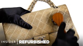 How A Soiled White Chanel Bag Is Professionally Restored  Refurbished  Insider [upl. by Cirdec553]