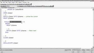 SQL Server Working with a Cursor [upl. by Mcconnell]