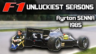 F1 Unluckiest Seasons  Ayrton Sennas 1985 LotusRenault 97T [upl. by Aleedis]