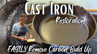 SEASONING amp RESTORING A CAST IRON SKILLET FOR A NONSTICK SURFACE [upl. by Hooker3]