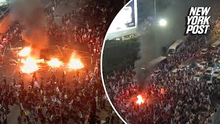 Protests erupt in Israel following Netanyahus decision to dismiss Defense Minister Yoav Gallant [upl. by Oner577]