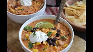 Crockpot Chicken Enchilada Chili Soup [upl. by Jeniece]