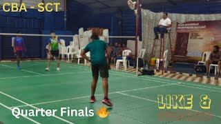 AROMAL amp SEBASTIAN Vs SANDHU amp SREEJITH CBA  SCT D LEVEL BADMINTON TOURNAMENT QUARTER FINALS [upl. by Houghton]