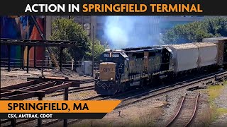 Springfield Massachusetts USA  Virtual Railfan LIVE [upl. by Ellenhoj]