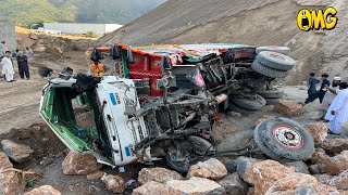 Over Loaded Truck With Rocks Fell Into The Ditch And Was Completely Destroyed [upl. by Dlonra]