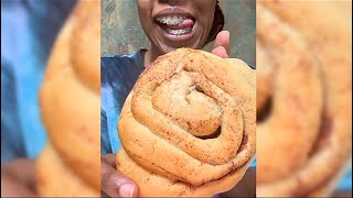 HOW I EAT CINNAMON ROLL WITH BRACES ASMR [upl. by Sollows383]