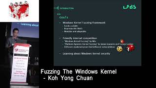 Fuzzing The Windows Kernel Koh Yong Chuan [upl. by Mixam]