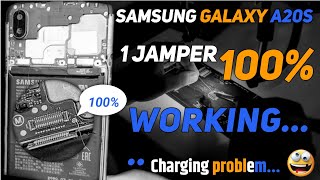 Samsung A20s charging Problem 100 Solution  One jamper 100 working [upl. by Annerol]