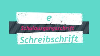 Schreibschriftkurs e Schulausgangsschrift [upl. by Cuhp]