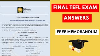 FREE 120HOUR TEFL FINAL EXAM KEY ANSWERS [upl. by Sibley]