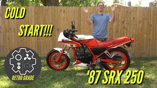 1987 Yamaha SRX 250 ColdStart and WalkAround [upl. by Ragse]