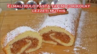 Nefis elmali rulo pasta yapimi çokkk kolay lezzeti enfesss [upl. by Yeltrab]