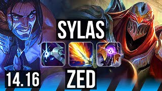 SYLAS vs ZED MID  69 winrate 6 solo kills  NA Grandmaster  1416 [upl. by Thrasher]