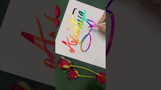 🎀 AGASTYA 🎀 Name calligraphy for beginners  Brush calligraphy  shorts foryou [upl. by Okuy247]