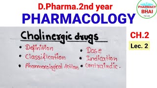 Cholinergic Drugs in details  Pharmacology  DPharma 2nd cholinergicdrugspharmacology [upl. by Soma]