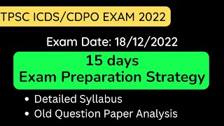 TPSC ICDS amp CDPO Exam Preparation Strategy  TPSC Miscellaneous Exam 2022  Detailed Syllabus [upl. by Edana]