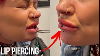 OUCH 😱 Vertical Labret Lip Piercing lippiercing piercing [upl. by Vershen]