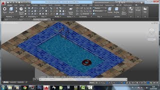 kolam renang 3 dimensi AutoCAD [upl. by Adal]