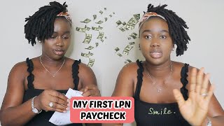 NEW GRAD LPN NURSE PAY  MY FIRST LPN PAYCHECK WITH ACTUAL NUMBERS  REAL PAYCHECK SHOWN  LPN PAY [upl. by Botzow]