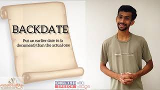 Day 126  How to say BACKDATE  Pronunciation Meaning  Example Sentence  Synonyms  A word A day [upl. by Eidur]