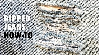 DIY Ripped Jeans  Distressed Denim  How To tutorial [upl. by Decato209]