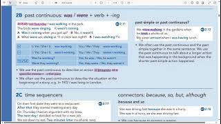 English File PreIntermediate Past Continuous Grammar Bank 2B pages 128 129 [upl. by Nosemyaj]