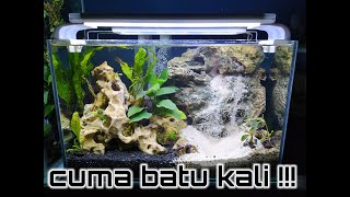 Aquascape pemula cuma batu kali simpel murah tapi istimewa [upl. by Editha569]