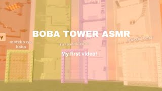 my first ASMR video 🩷Boba tower🩷 natural nail tapping [upl. by Gannon]