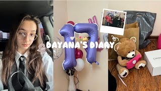 DAYANA’S DIARY birthday school study gym flowers 🤍 [upl. by Duck]