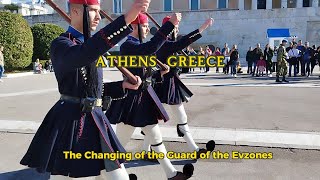 Athens The Changing of the Guard of the Evzones in front of the Greek Parliament Building [upl. by Him]