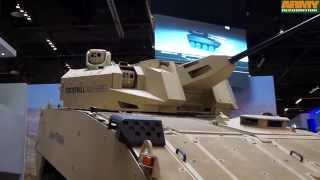 Cockerill 3000 Series weapon system CMI Defence at IDEX 2015 exhibition Abu Dhabi UAE [upl. by Luemas69]