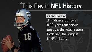 Jim Plunketts 99yard TD pass  This Day in NFL History October 2 1983 [upl. by Snodgrass]