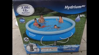 Bestway Hydrium 12 ft Pool Setup Complete Guide Fast Set Inflatable Ring Pool Setup Instructions [upl. by Aiotal]