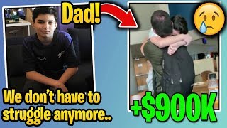 13 Year Old Kid HEART WARMING Moment With DAD After WINNING 900K in Fortnite World Cup Finals [upl. by Honey]