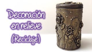 Lata reciclada con decoración en relieve Recycled can with embossed decoration [upl. by Ardeahp]