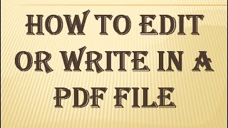 How to edit a PDF or Write in a PDF file Bangla [upl. by Mojgan691]