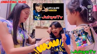 UNBOXING VLOG  Karaoke Speaker Set  JuhyeTv [upl. by Ahtekal]