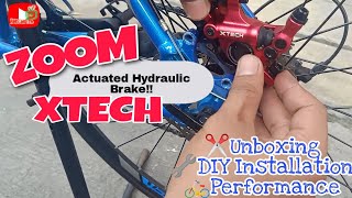 Zoom Xtech HB100 Cable Actuated Hydraulic Brake Unbox  Review  Installation  Performance [upl. by Nivk]