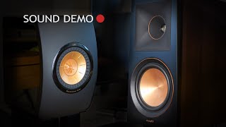 Klipsch RP600M vs KEF LS50 Sound Demo [upl. by Werbel]