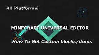 Universal Minecraft Editor How to get custom blocksitems Minecraft Xbox 360 [upl. by Nolyk]